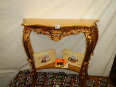 A good gilded hall table with glass top. COLLECT ONLY.