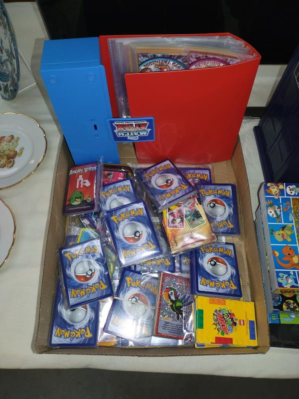 2 boxes of collectables & cards mainly Pokemon related including foils etc. Dr Who Tardis cardholder - Image 2 of 5