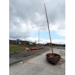 Little Naiad sailing boat/dingy, needs attention to hull, complete with mast A/F. COLLECT ONLY