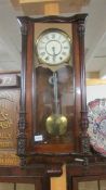 A mahogany wall clock, COLLECT ONLY.