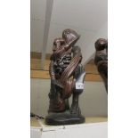 A carved wood figure, 55 cm, COLLECT ONLY.