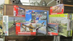 A quantity of Airfix, Revell and other model kits.