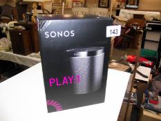 A wireless Hi-Fi system Sonos Play 1, New and sealed in box