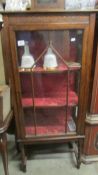 An oak astragal glazed display cabinet. COLLECT ONLY.