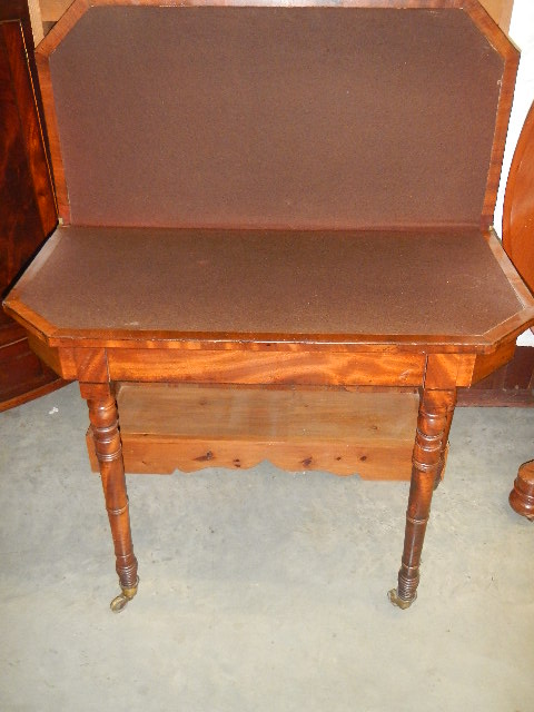 A Victorian mahogany fold over card table, COLLECT ONLY. - Image 2 of 2