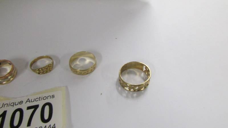 Five 9ct gold rings, 13.9 grams. - Image 3 of 3