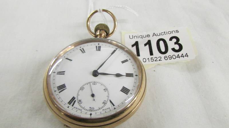 A 9ct gold pocket watch, in working order.