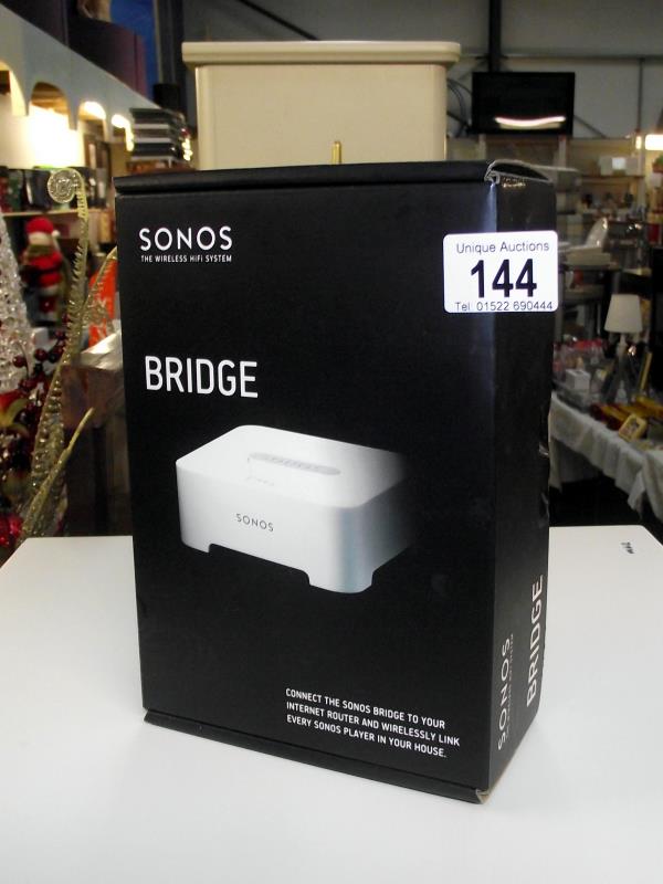 A wireless Hi-Fi system Sonos Bridge, New and sealed in box