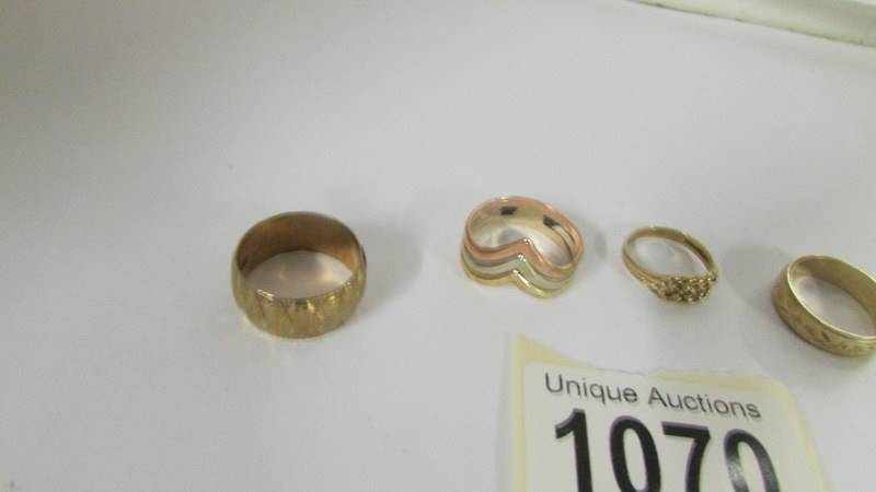 Five 9ct gold rings, 13.9 grams. - Image 2 of 3