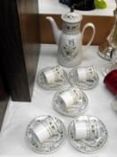 A Royal Doulton Provencal coffee set (only 5 coffee cans)