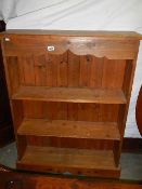 A pine three shelf book case, COLLECT ONLY.