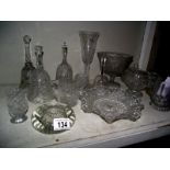 A selection of vintage glass including jugs