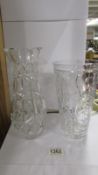 Two good quality cut glass vases.