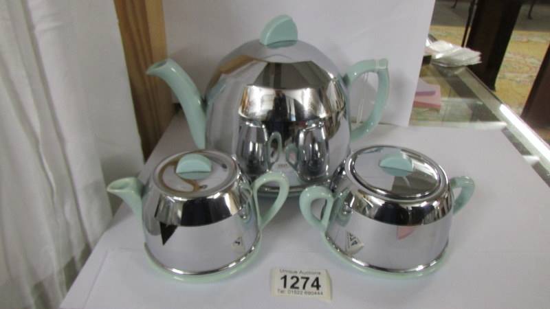 A three piece 1950/60's tea set.