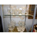 A good lot of sets of glasses including brandy glasses
