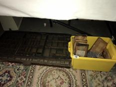 2 printers type set trays and a quantity of typeset letters, COLLECT ONLY