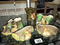 5 pieces of Hornsea Fauna posy holders