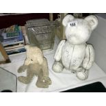 2 teddy bear garden ornaments or door stops, COLLECT ONLY