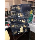 5 small matching vintage suitcases 42cm x 29cm x 13cm COLLECT ONLY