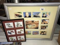 2 framed sets of collectors cards, COLLECT ONLY