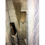 2 vintage straw (witches) brooms, COLLECT ONLY