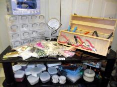 A quantity of jewellery making items, including tools and beads etc
