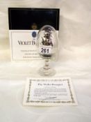 A Franklin Mint House of Faberge 'The Violet Bouquet Crystal Glass Egg'