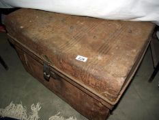An early 20c metal steamer trunk Height 46cm, 65cm x 48cm, COLLECT ONLY