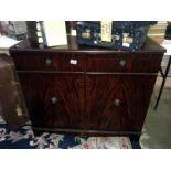 A dark wood stained cupboard with drawers 97cm x 38cm, height 86cm, COLLECT ONLY