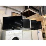 7 flat screen tv's, only 1 remote, 1 missing stand, all sold as untested, COLLECT ONLY