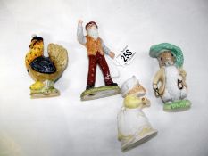 A Royal Doulton Brambley Edge Mrs Crustybread and three Beswick Beatrix potter figures - Benjamin