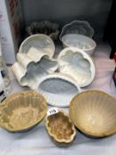 A good selection of Victorian/Edwardian pottery jelly moulds, most are a/f possibly 3 are not