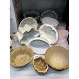 A good selection of Victorian/Edwardian pottery jelly moulds, most are a/f possibly 3 are not