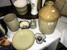 A good lot of pottery including Denby dish, Flagon etc