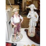 2 x 19th century continental bisque figures, height 33cm