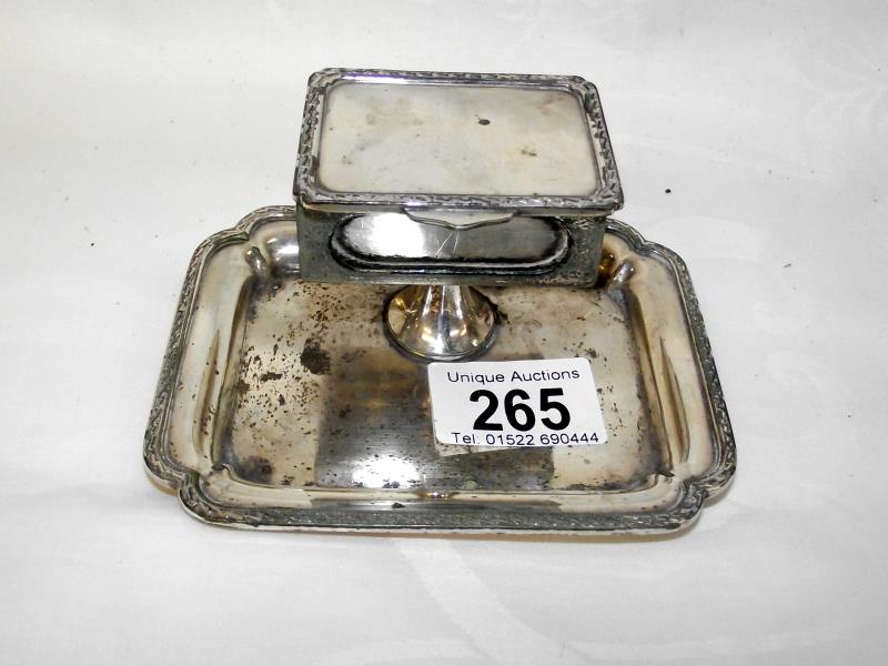 An unusual silver plated snuff box