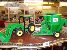 A large diecast ERTL John Deere tractor