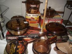 A good lot of Vision saucepans, mostly unused, 5 items boxed COLLECT ONLY