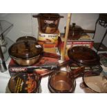 A good lot of Vision saucepans, mostly unused, 5 items boxed COLLECT ONLY