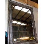 A silver painted framed mirror, size; 65cm x 85cm, COLLECT ONLY