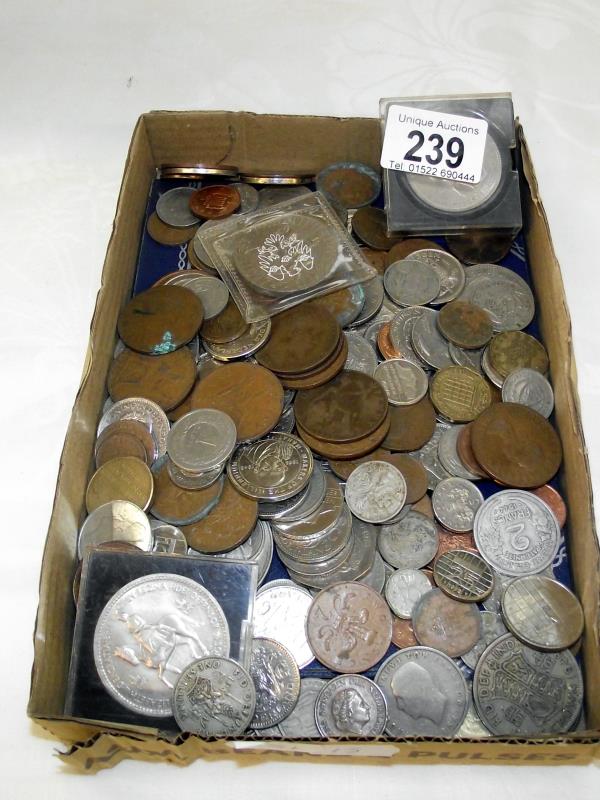 A tray of old coins