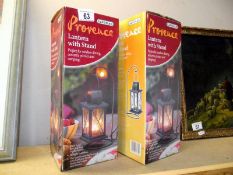2 boxed Provence lanterns with stands