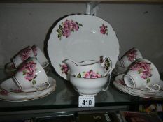 A Royal Vale china tea set (missing one tea cup).