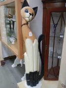 A tall wooden cat. COLLECT ONLY.