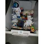 A box of miscellaneous ceramics including figures. COLLECT ONLY.
