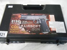 A cased 'Airsoft' air pistol. COLLECT ONLY.