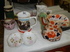 A Mason's jug, Luster jug, tankard and other ceramics.