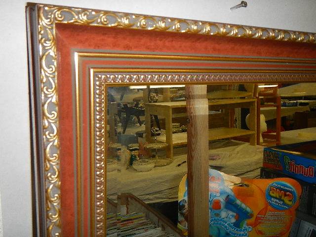 A large gilt framed bevel edged mirror, 102 x 56 cm, COLLECT ONLY. - Image 2 of 2