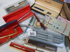 A mixed lot of pens including Shaeffer, Parker etc.,