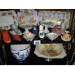 A mixed lot of cake stands, dishes etc.,